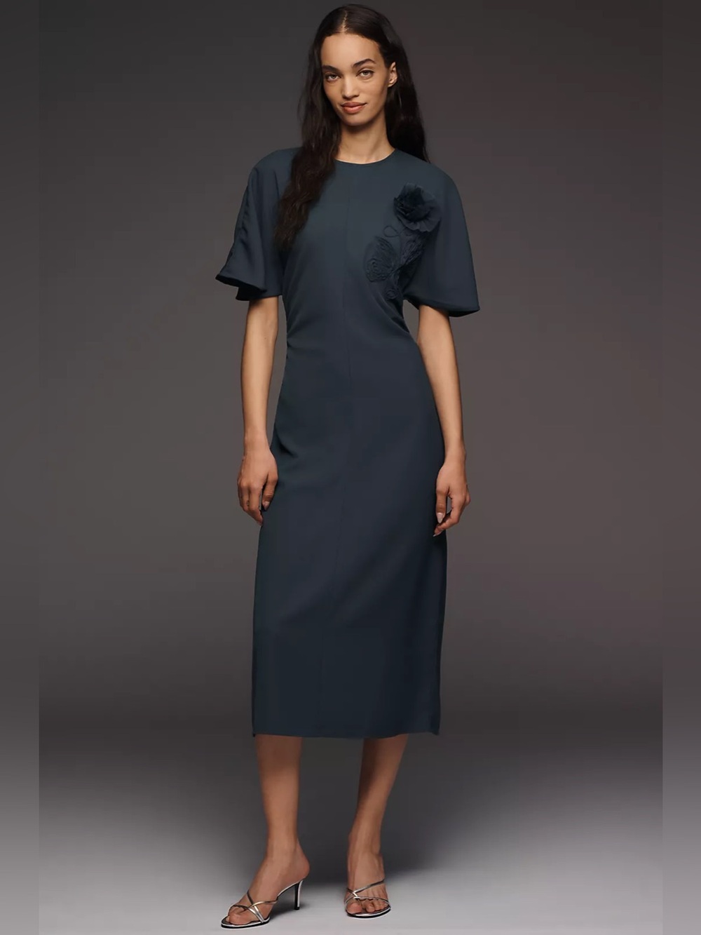 NWT Maeve Ruched Short-Sleeve Midi Dress